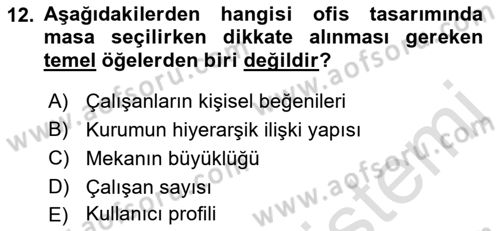 Modern Büro Yönetimi Dersi 2021 - 2022 Yılı (Vize) Ara Sınav Soruları 12. Soru