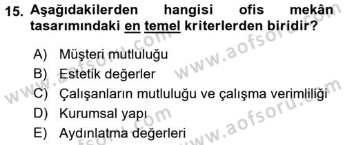 Modern Büro Yönetimi Dersi 2021 - 2022 Yılı (Vize) Ara Sınav Soruları 15. Soru