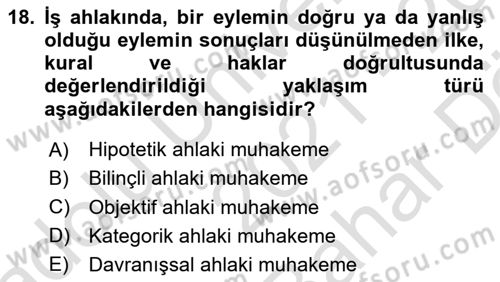 Modern Büro Yönetimi Dersi 2021 - 2022 Yılı (Vize) Ara Sınav Soruları 18. Soru