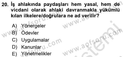 Modern Büro Yönetimi Dersi 2021 - 2022 Yılı (Vize) Ara Sınav Soruları 20. Soru