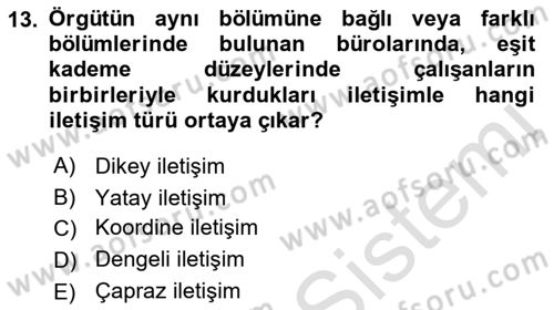 Modern Büro Yönetimi Dersi 2021 - 2022 Yılı (Final) Dönem Sonu Sınav Soruları 13. Soru