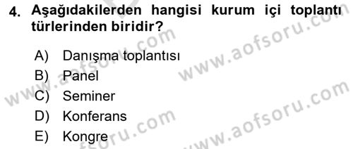 Modern Büro Yönetimi Dersi 2021 - 2022 Yılı (Final) Dönem Sonu Sınav Soruları 4. Soru