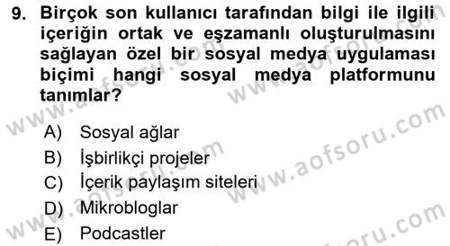 Modern Büro Yönetimi Dersi 2021 - 2022 Yılı (Final) Dönem Sonu Sınav Soruları 9. Soru