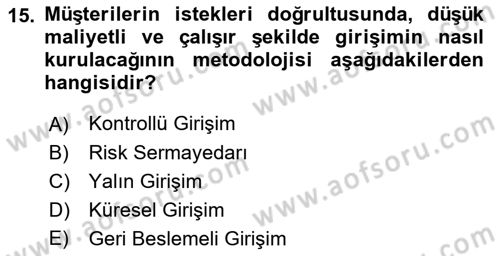 Modern Büro Yönetimi Dersi 2021 - 2022 Yılı Yaz Okulu Sınavı 15. Soru