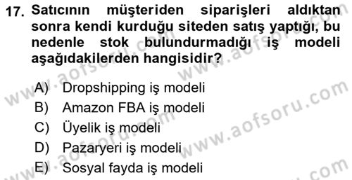 Modern Büro Yönetimi Dersi 2021 - 2022 Yılı Yaz Okulu Sınavı 17. Soru