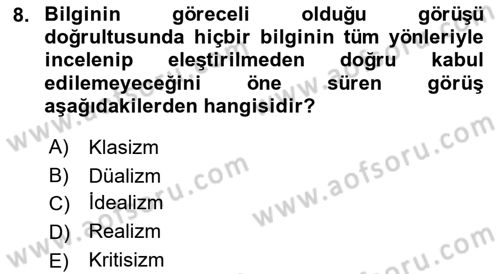 Modern Büro Yönetimi Dersi 2021 - 2022 Yılı Yaz Okulu Sınavı 8. Soru