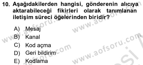 Modern Büro Yönetimi Dersi 2022 - 2023 Yılı Yaz Okulu Sınav Soruları 10. Soru