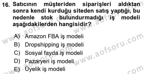Modern Büro Yönetimi Dersi 2022 - 2023 Yılı Yaz Okulu Sınav Soruları 16. Soru