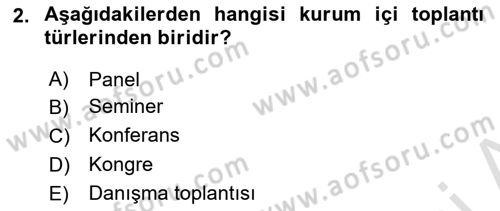 Modern Büro Yönetimi Dersi 2022 - 2023 Yılı Yaz Okulu Sınav Soruları 2. Soru