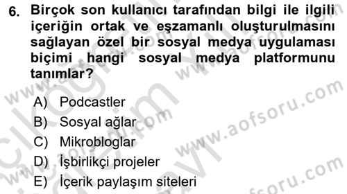 Modern Büro Yönetimi Dersi 2022 - 2023 Yılı Yaz Okulu Sınav Soruları 6. Soru
