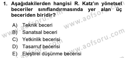 Modern Büro Yönetimi Dersi 2023 - 2024 Yılı (Vize) Ara Sınav Soruları 1. Soru