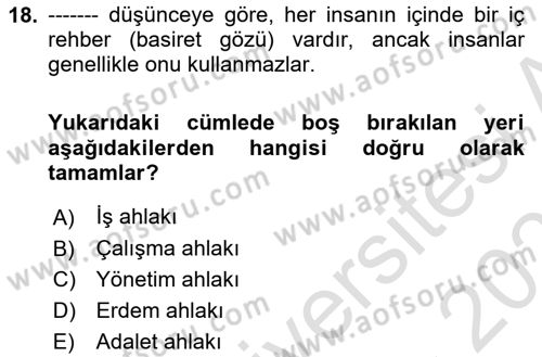 Modern Büro Yönetimi Dersi 2023 - 2024 Yılı (Vize) Ara Sınav Soruları 18. Soru