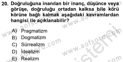 Modern Büro Yönetimi Dersi 2023 - 2024 Yılı (Vize) Ara Sınav Soruları 20. Soru