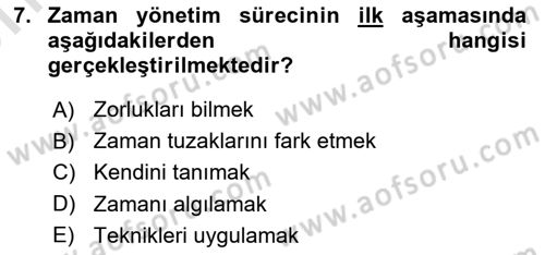 Modern Büro Yönetimi Dersi 2023 - 2024 Yılı (Vize) Ara Sınav Soruları 7. Soru