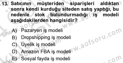 Modern Büro Yönetimi Dersi 2023 - 2024 Yılı Yaz Okulu Sınav Soruları 13. Soru