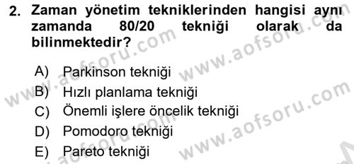 Modern Büro Yönetimi Dersi 2023 - 2024 Yılı Yaz Okulu Sınav Soruları 2. Soru