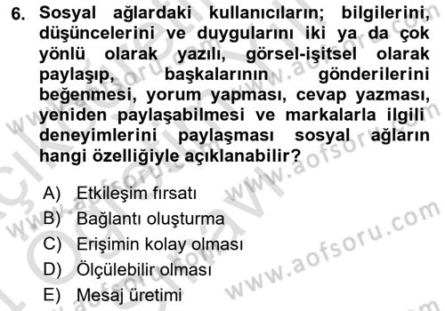Modern Büro Yönetimi Dersi 2023 - 2024 Yılı Yaz Okulu Sınav Soruları 6. Soru