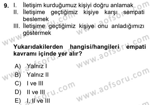 Modern Büro Yönetimi Dersi 2023 - 2024 Yılı Yaz Okulu Sınav Soruları 9. Soru