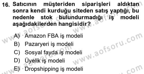 Modern Büro Yönetimi Dersi 2024 - 2025 Yılı (Final) Dönem Sonu Sınav Soruları 16. Soru