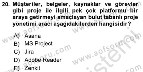 Modern Büro Yönetimi Dersi 2024 - 2025 Yılı (Final) Dönem Sonu Sınav Soruları 20. Soru