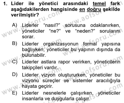 Modern Büro Yönetimi Dersi 2025 - 2026 Yılı (Vize) Ara Sınav Soruları 1. Soru
