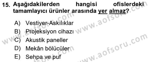 Modern Büro Yönetimi Dersi 2025 - 2026 Yılı (Vize) Ara Sınav Soruları 15. Soru