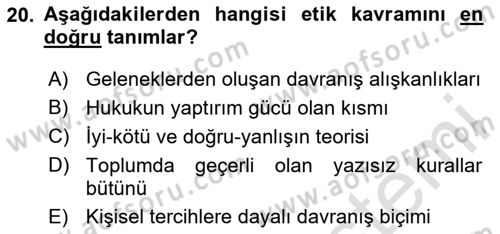 Modern Büro Yönetimi Dersi 2025 - 2026 Yılı (Vize) Ara Sınav Soruları 20. Soru