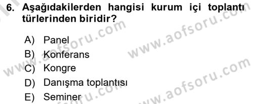 Modern Büro Yönetimi Dersi 2025 - 2026 Yılı (Vize) Ara Sınav Soruları 6. Soru