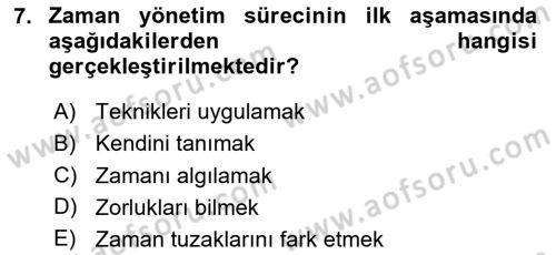 Modern Büro Yönetimi Dersi 2025 - 2026 Yılı (Vize) Ara Sınav Soruları 7. Soru