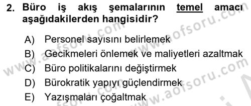 Modern Büro Yönetimi Dersi 2025 - 2026 Yılı (Final) Dönem Sonu Sınav Soruları 2. Soru