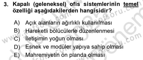 Modern Büro Yönetimi Dersi 2025 - 2026 Yılı (Final) Dönem Sonu Sınav Soruları 3. Soru