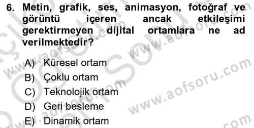 Modern Büro Yönetimi Dersi 2025 - 2026 Yılı (Final) Dönem Sonu Sınav Soruları 6. Soru