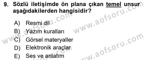 Modern Büro Yönetimi Dersi 2025 - 2026 Yılı (Final) Dönem Sonu Sınav Soruları 9. Soru