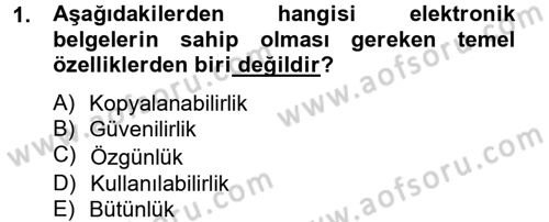 Dosyalama Arşivleme Dersi 2012 - 2013 Yılı (Vize) Ara Sınav Soruları 1. Soru