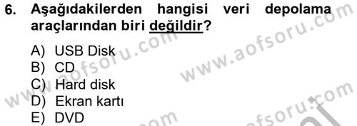 Dosyalama Arşivleme Dersi 2012 - 2013 Yılı (Vize) Ara Sınav Soruları 6. Soru