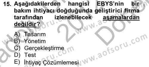 Dosyalama Arşivleme Dersi 2012 - 2013 Yılı (Final) Dönem Sonu Sınav Soruları 15. Soru