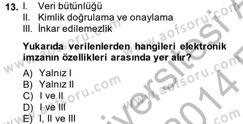 Dosyalama Arşivleme Dersi 2013 - 2014 Yılı (Vize) Ara Sınav Soruları 13. Soru