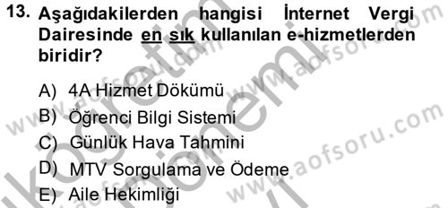 Dosyalama Arşivleme Dersi 2013 - 2014 Yılı (Final) Dönem Sonu Sınav Soruları 13. Soru