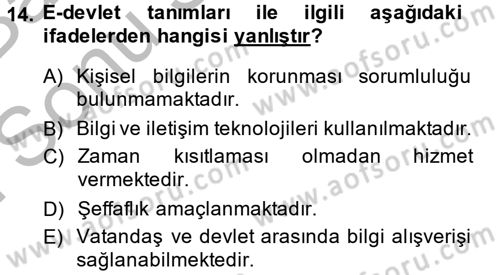 Dosyalama Arşivleme Dersi 2013 - 2014 Yılı (Final) Dönem Sonu Sınav Soruları 14. Soru