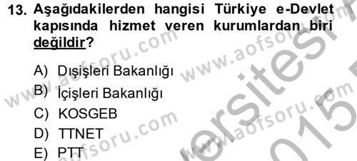 Dosyalama Arşivleme Dersi 2014 - 2015 Yılı (Final) Dönem Sonu Sınav Soruları 13. Soru