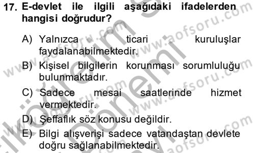 Dosyalama Arşivleme Dersi 2014 - 2015 Yılı (Final) Dönem Sonu Sınav Soruları 17. Soru