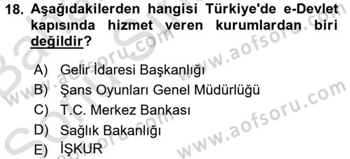 Dosyalama Arşivleme Dersi 2015 - 2016 Yılı (Final) Dönem Sonu Sınav Soruları 18. Soru