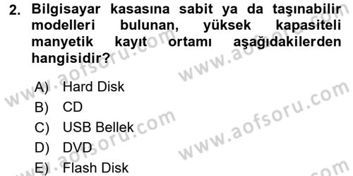 Dosyalama Arşivleme Dersi 2015 - 2016 Yılı (Final) Dönem Sonu Sınav Soruları 2. Soru