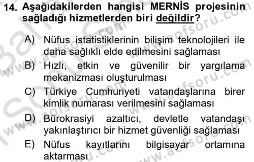 Dosyalama Arşivleme Dersi 2016 - 2017 Yılı (Final) Dönem Sonu Sınav Soruları 14. Soru