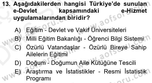 Dosyalama Arşivleme Dersi 2017 - 2018 Yılı 3 Ders Sınav Soruları 13. Soru