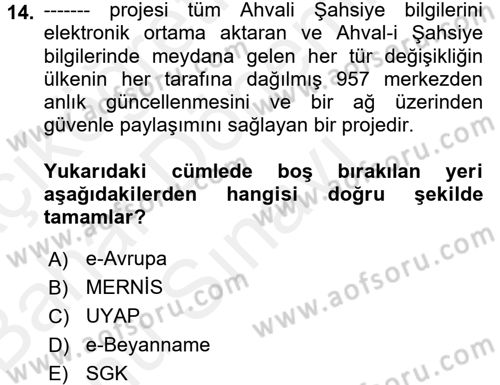 Dosyalama Arşivleme Dersi 2017 - 2018 Yılı (Final) Dönem Sonu Sınav Soruları 14. Soru
