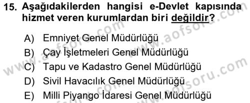 Dosyalama Arşivleme Dersi 2017 - 2018 Yılı (Final) Dönem Sonu Sınav Soruları 15. Soru