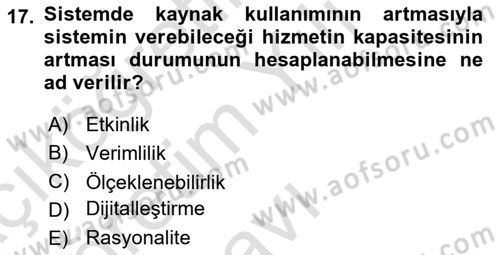 Dosyalama Arşivleme Dersi 2020 - 2021 Yılı Yaz Okulu Sınav Soruları 17. Soru