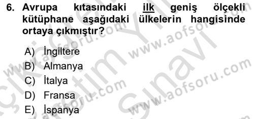 Dosyalama Arşivleme Dersi 2021 - 2022 Yılı (Vize) Ara Sınavı 6. Soru