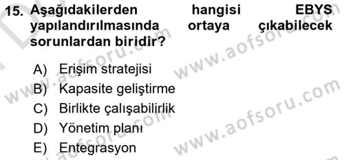 Dosyalama Arşivleme Dersi 2021 - 2022 Yılı (Final) Dönem Sonu Sınavı 15. Soru